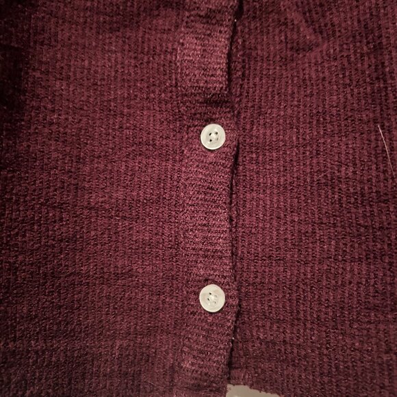 Madewell Burgundy Split-Crewneck Cardigan Tank - Picture 7 of 7